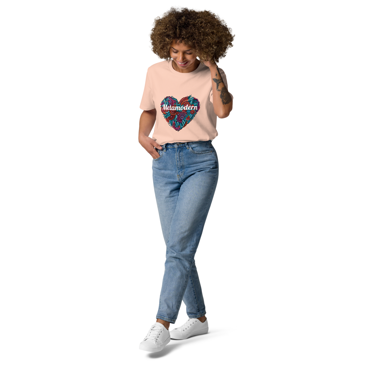 Metamodern floral heart unisex organic cotton t-shirt